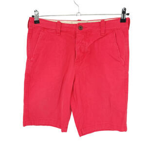 Hollister Shorts Mens 30‎ Red Button Fly Chino Bermuda Casual